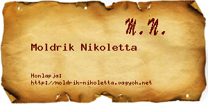 Moldrik Nikoletta névjegykártya