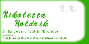 nikoletta moldrik business card